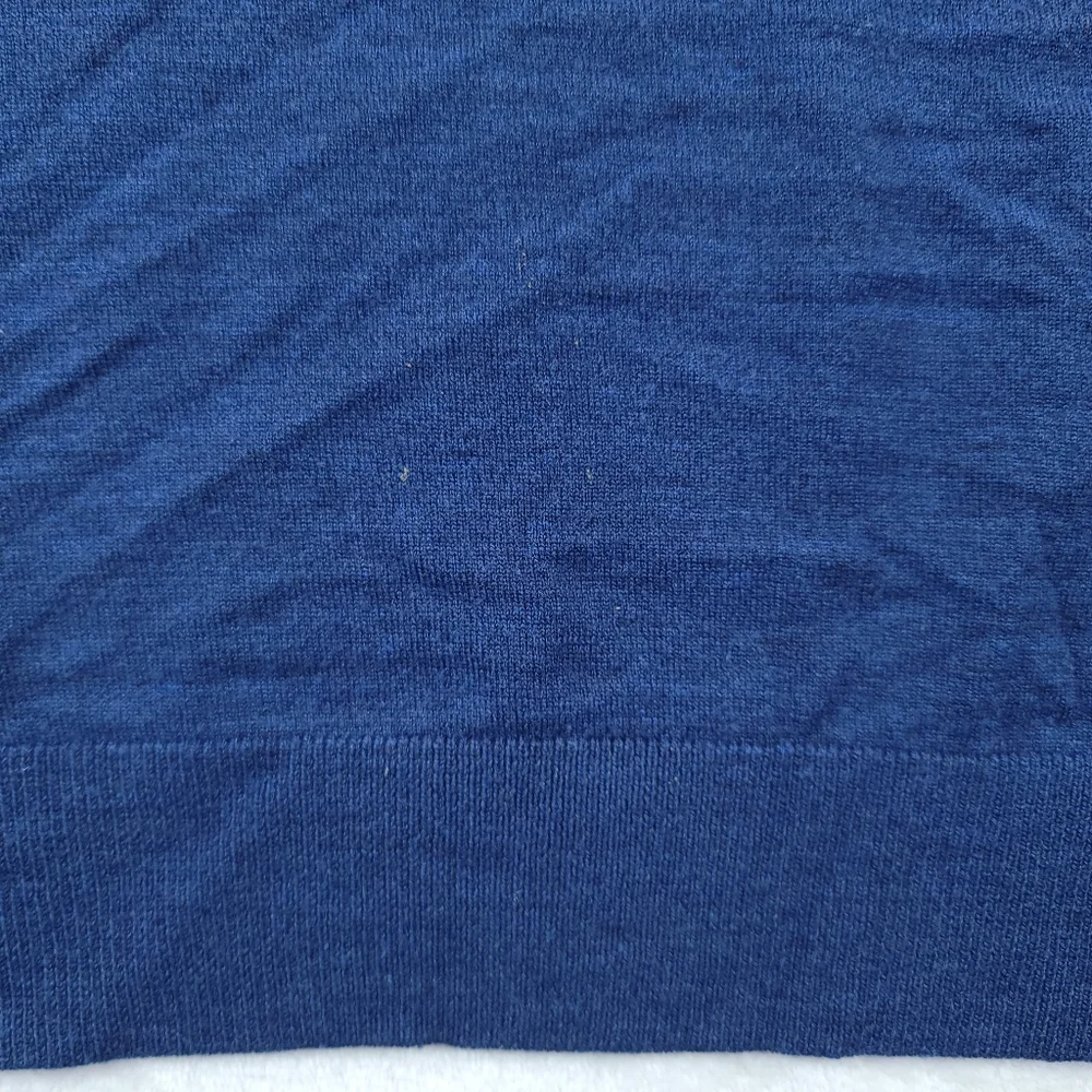 Ralph Lauren POLO Sweater Italian Yarn Men's MEDIUM M Blue Knit V-NECK